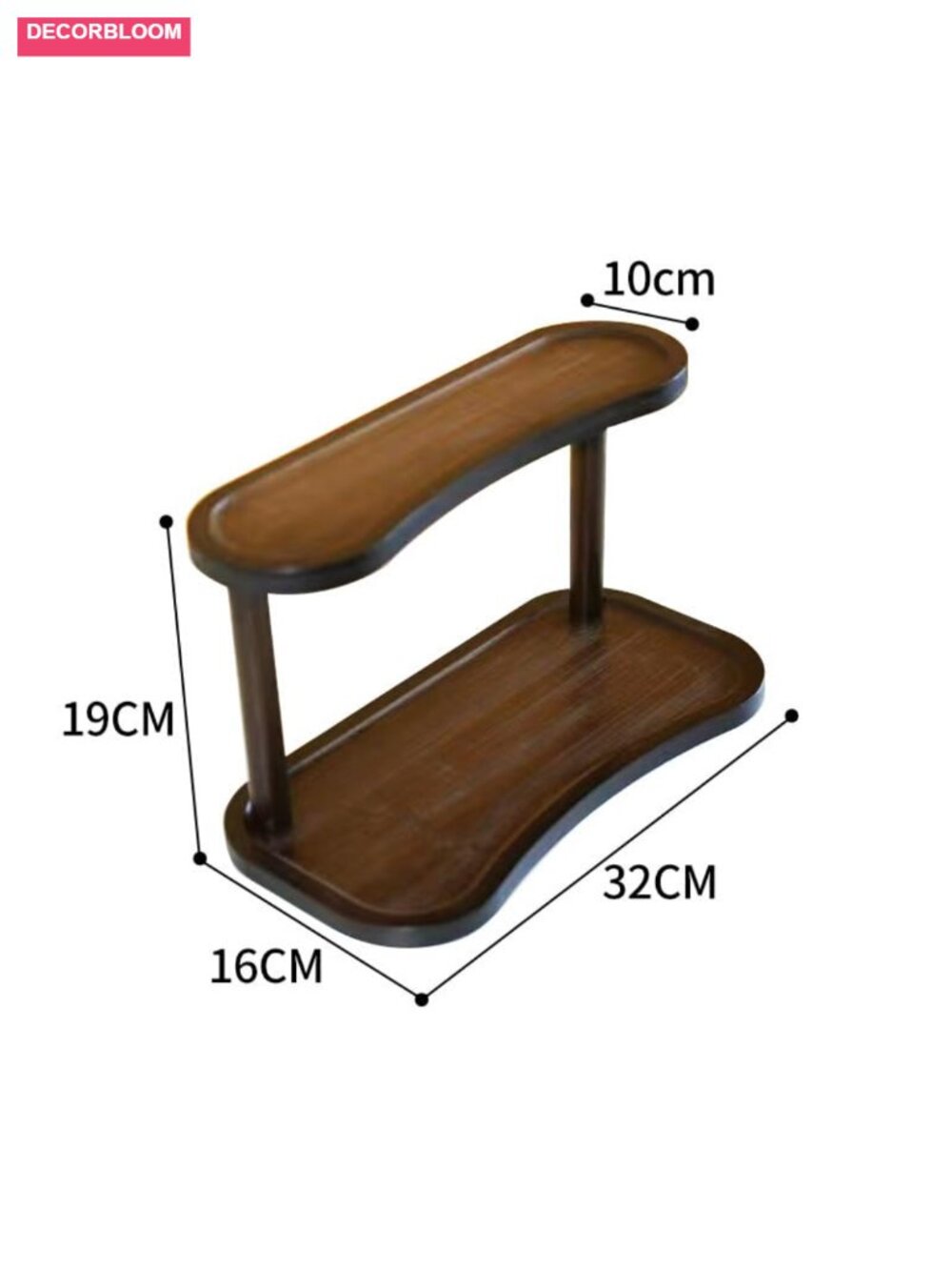 Bamboo 2-Tier Desktop Organizer Shelf for Makeup, Perfume, Office Supplies - Picture 2 of 6
